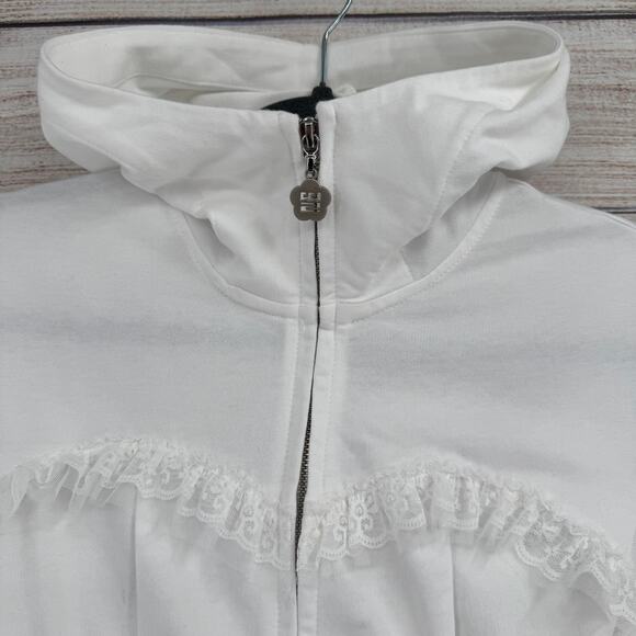 Sundae School Lace Accent Full Zip Hoodie Women's XS White Made in Heaven - Picture 3 of 10